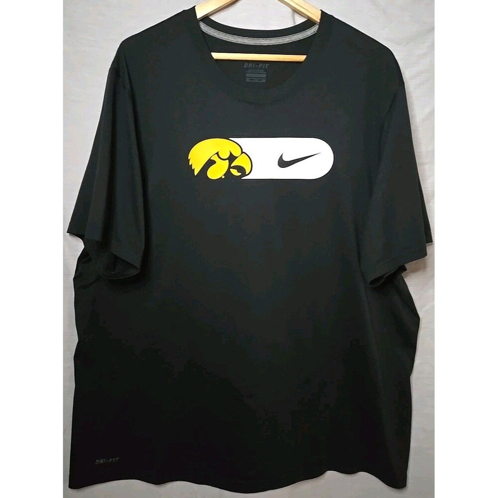 Iowa Hawkeyes Nike Dri-Fit T-Shirt, Men's Sz 2XL, Black